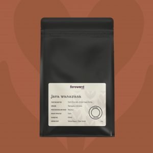 Java Wanayasa coffee bag, dark roast, whole beans.